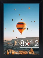 JCJMY 8x12 Picture Frame Black for Wall Hanging or Tabletop, Wall Mounting Ho..
