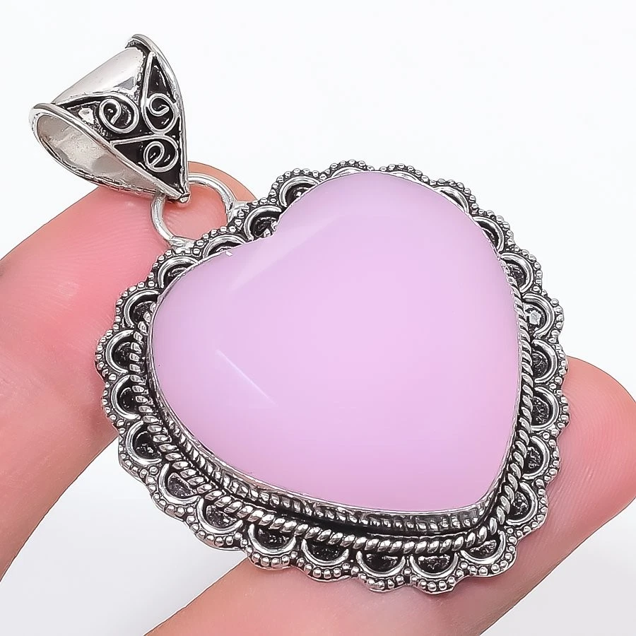 Collana Cuore Rosa Argento 925 Con 12 Pietra Portafortuna Zirconia