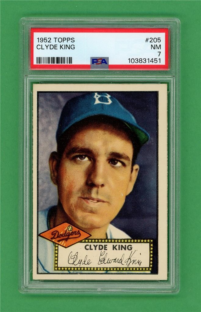1952 Topps #205 Clyde King *** PSA NM 7 *** Brooklyn Dodgers * old baseball card