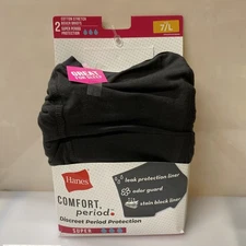 Hanes 2 Pack Comfort Period Panties Super Boxer Briefs size 7 L