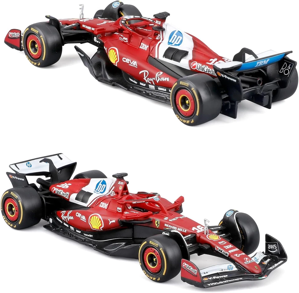 B - Ferrari SF-25 F1 2025#16 Leclerc, Auto Diecast in Scala 1:43, Replica Dettag - Immagine 4 di 4