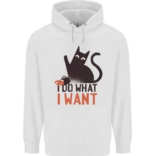 I Do What I Want Funny Cat Childrens Kids Hoodie