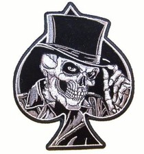SKELETON HAT SPADE EMBRODIERED PATCH P6050 skull new biker novelty item bikers