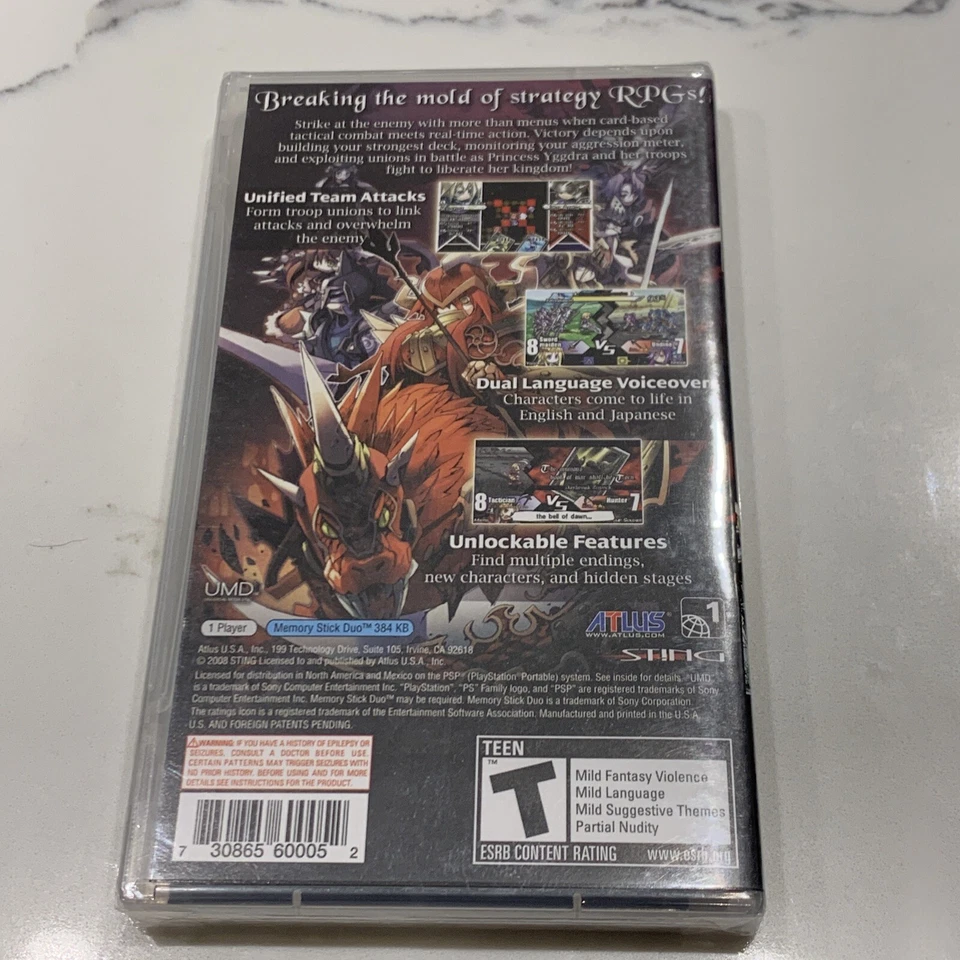 Yggdra Union: We'll Never Fight Alone (PSP, 2008 ATLUS) Brand New Factory Sealed - Image 3 of 3