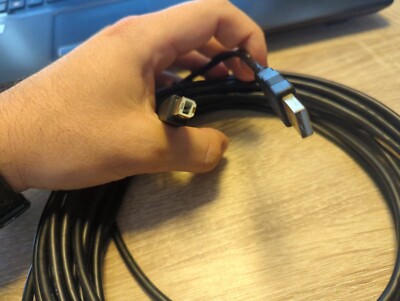  ️ 10m USB 2.0 Aktiv Druckerkabel mit Repeater A-Stecker auf B-Stecker Schwarz