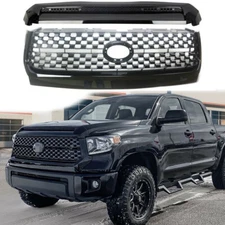 Front Grill For Toyota Tundra 2014-2021 Replacement Mesh Grille Gloss Black 2PCS