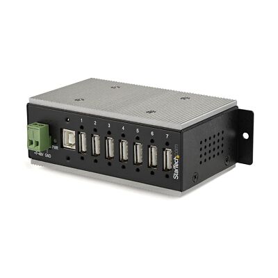StarTech.com 7-Port USB 2.0 Hub - Metal Industrial USB-A Hub with ESD & 350W ...