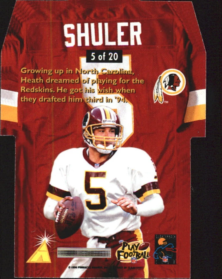 A7346- 1996 Pinnacle Die Cut Jerseys Holofoil #5 Heath Shuler - NM-MT - Image 2 of 2