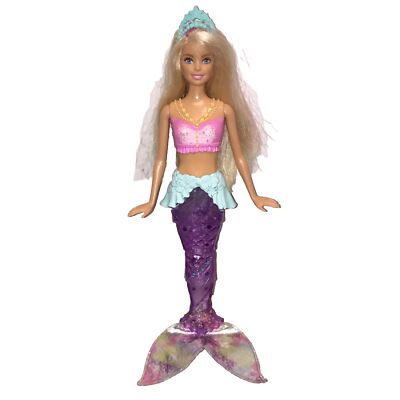 Barbie Dreamtopia Sparkle Lights Mermaid Blond Light Up Tail Underwater Toy 