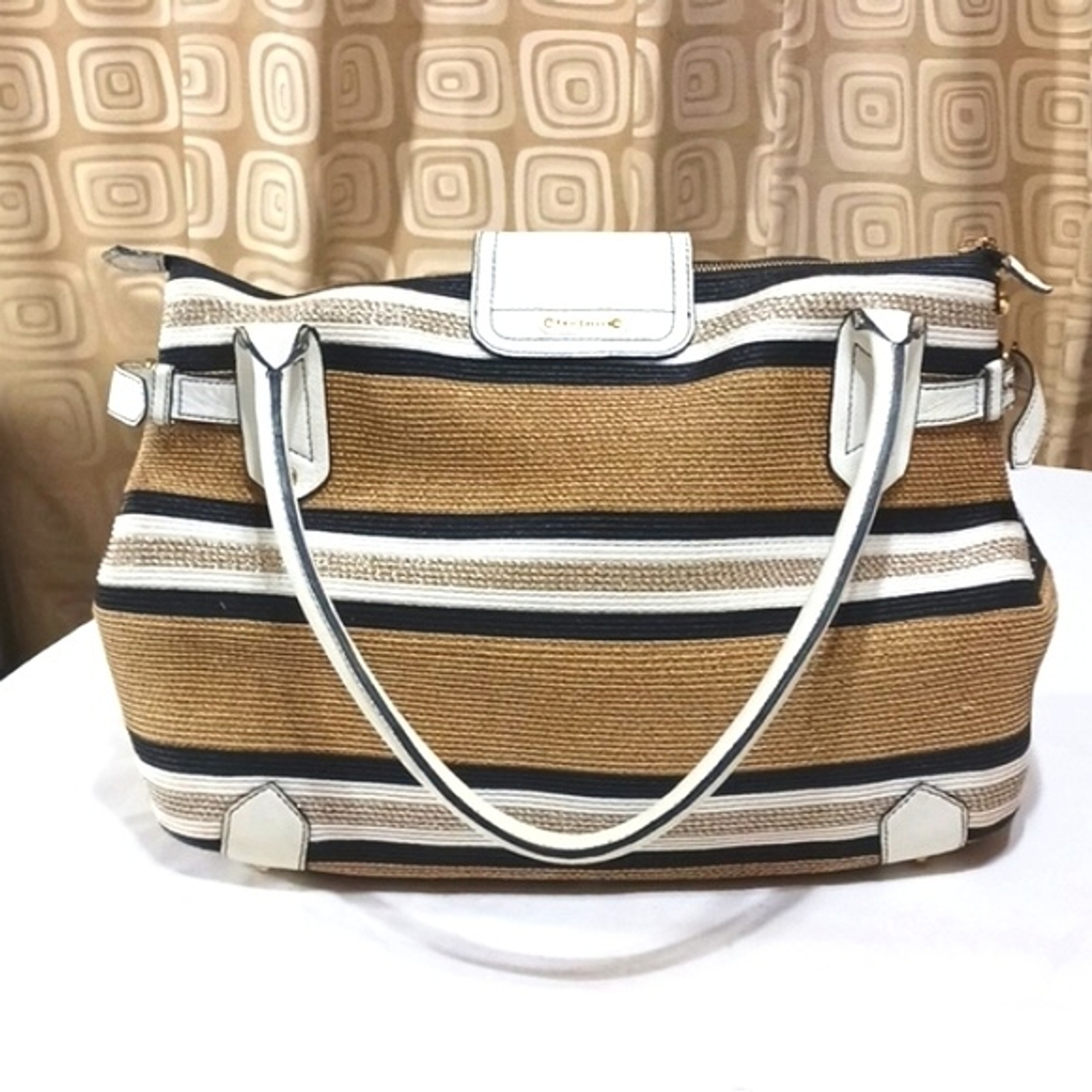 Eric Javits Striped Raffia Squishee Tote - image 2