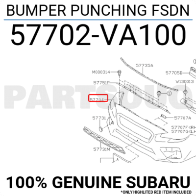 57702VA100 Genuine Subaru BUMPER PUNCHING FSDN 57702-VA100 | eBay