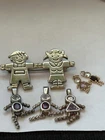 VTG LOT- BEST BOYS & GIRLS PIN/PENDANT With 6 CHARMS - COSTUME JEWELRY