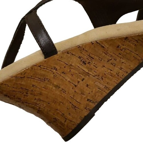 Rockport Adiprene by Adidas Wedge Sandal Straps Leather & Cork Brown Women's 9.5 - Picture 7 of 11