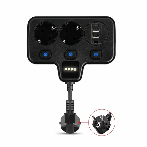 C03C Chargeur Prise Multiple Bloc Multiprises Prise de Table 2x USB Usb-C - Photo 3 sur 11