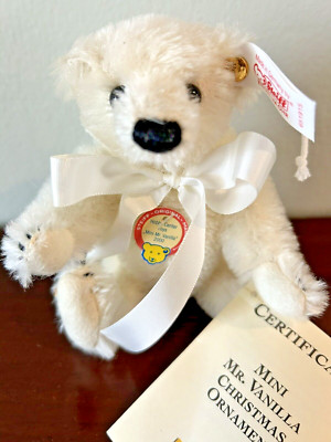 Steiff - Mini MrM. Vanilla Christmas Ornament From 2000 -  # 651915 - LE 1500 -