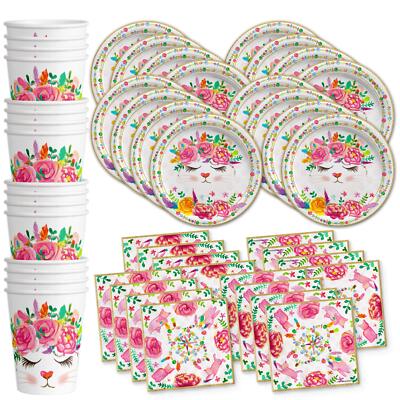 Kitten Kitty Cat Floral Birthday Party Supplies Set Cat Birthday Party For Girl 