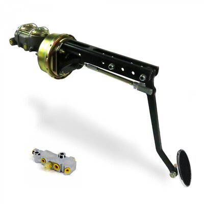 Universal 7 Single Power Brake Pedal Kit XT ADJ Disc/Disc Large Chrome Oval Pad