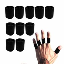 10pk Joint Sleeves Protectors BLACK FINGER SUPPORT Arthritis Sports Aid 5006 UK