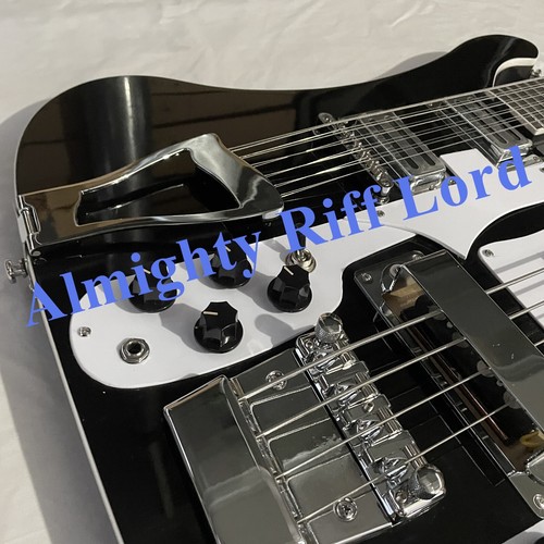 12+4 Double Neck Electric Bass Chrome Hardware Fixed Bridge Free Ship - Zdjęcie 5 z 10