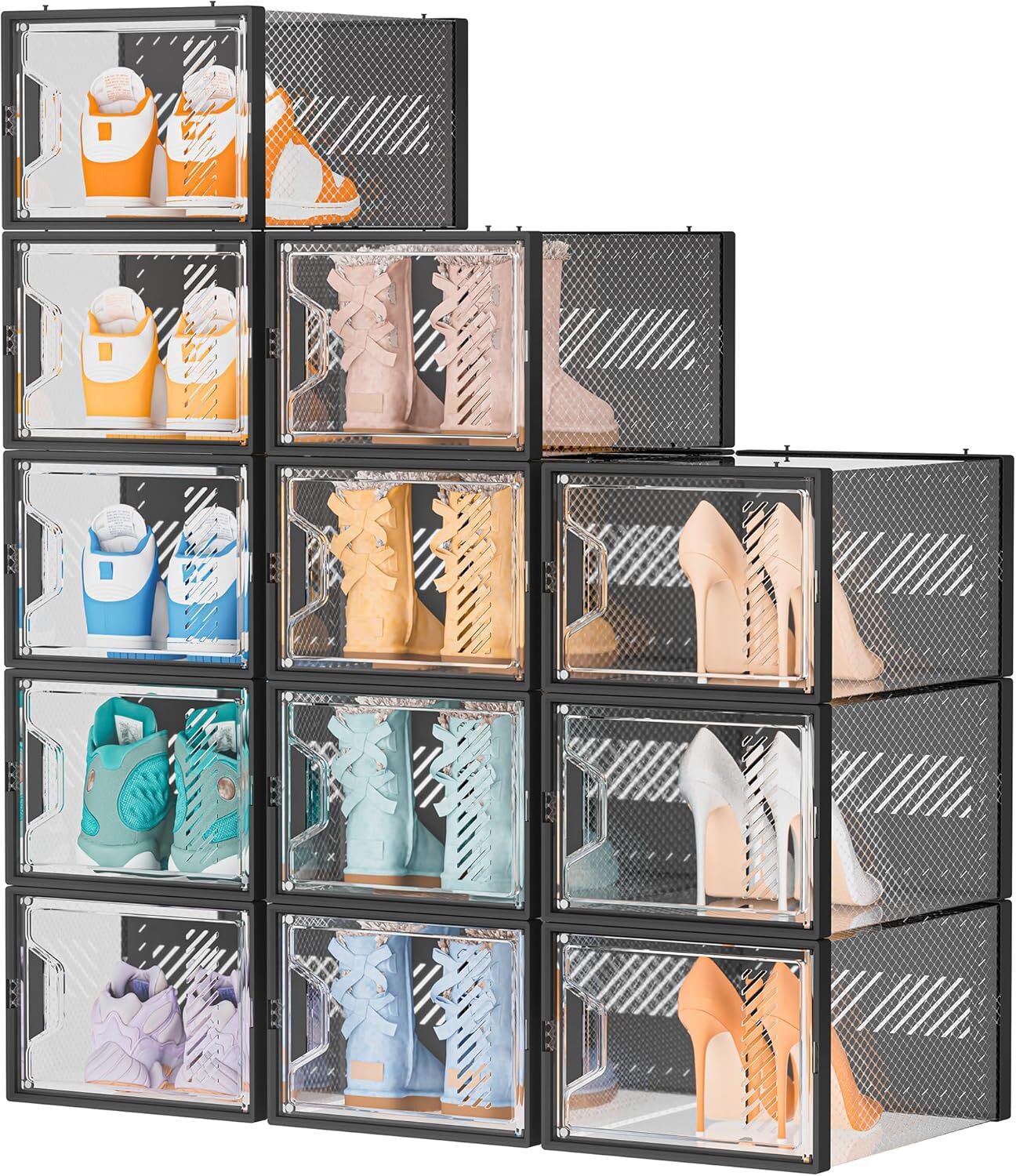 Mobile Scarpe SIMPDIY 12 Cubi Nero | Design Moderno e Salvaspazio