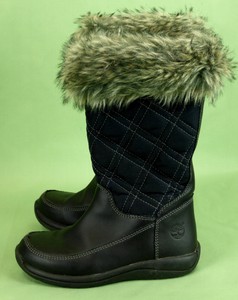 timberland black fur boots