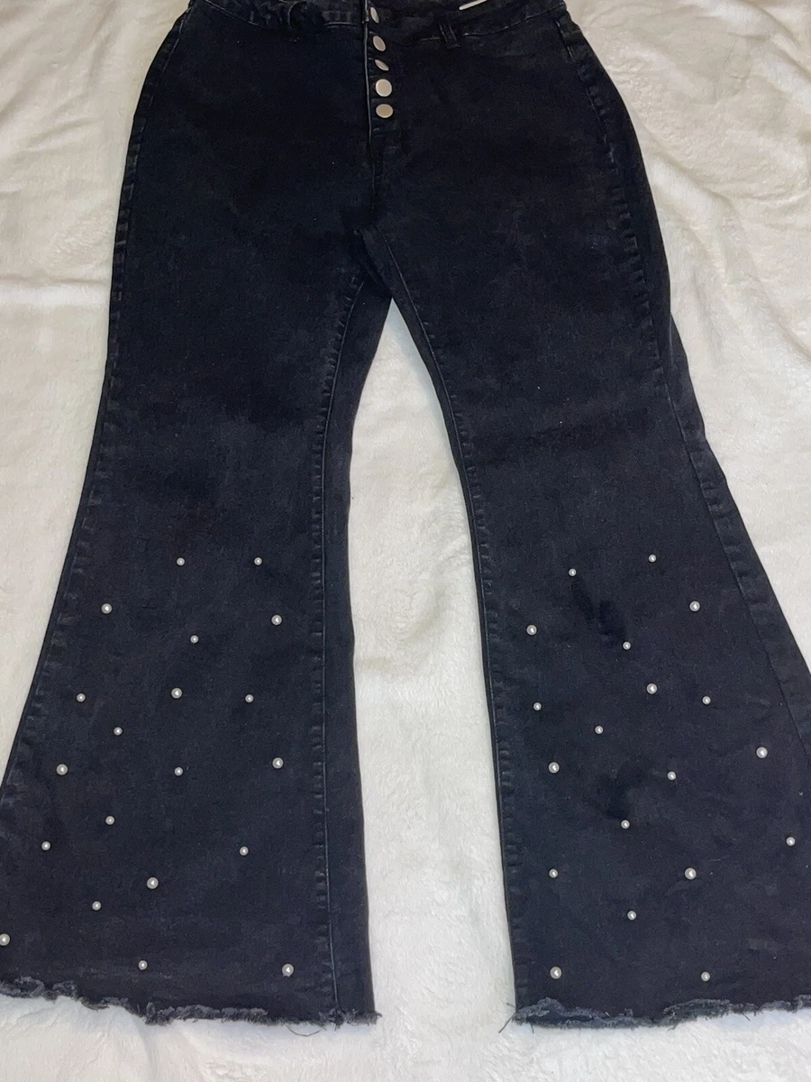 Shein Curve Women s Size 1XL Black Bootcut Cotton Blend Stretch Jeans flared
