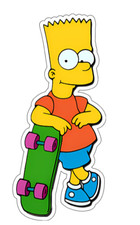 7x4cm 6pcs Bart Simpson Vinyl Stickers Laptop Mobile Phone Books Waterproof