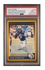 2024 PANINI SCORE FOOTBALL GOLD ZONE AUTOGRAPH #20/50 ANTHONY RICHARDSON - PSA 9