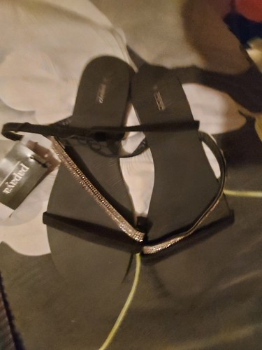 Matalan Black Diamante Plastic Sandals Size 7 New With Tags | eBay