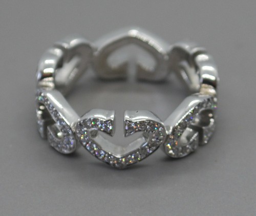 Cartier CUORE C anello di diamanti 18ct ORO BIANCO 0.51ct Taglia M1/2 | eBay