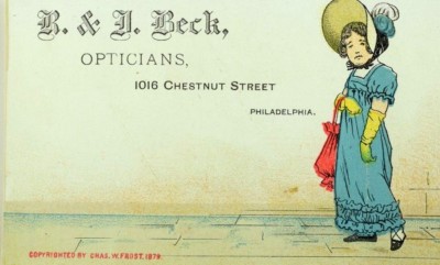 1879 R & D Beck Opticians 1016 Chestnut St, Philadelphia Lovely Trade Card 1 P51