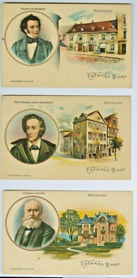 Franz Schubert, Charles Gounod,Felix Mendelssohn, 3 Pc Composers Collector's Set