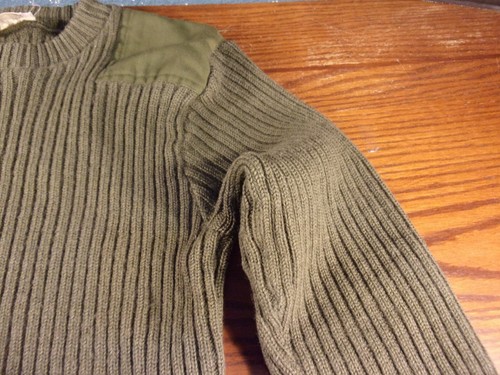 US Marine Corps USMC Green Knit Sweater Service Wool 40 OLIVE GREEN SI 718 - Picture 6 of 12