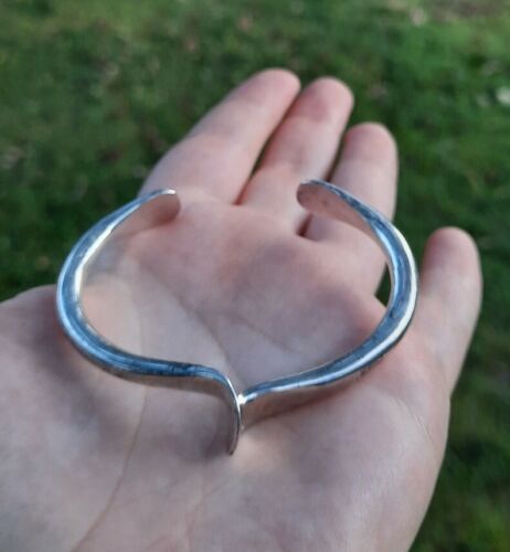 VTG Sterling Silver Twist Cuff Bracelet Navajo R.… - image 1