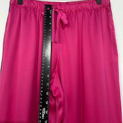 Victoria's Secret Satin Pajama Pants Size Small Hot Pink Pockets Lounge - Picture 3 of 8