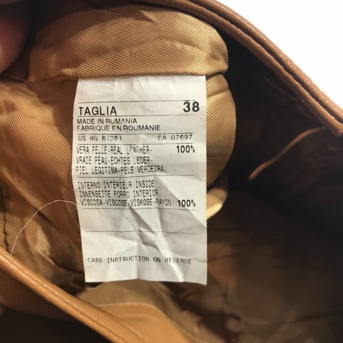 United Colors of Benetton Skirt Womens 38 Light Brown Genuine Leather Academia - Picture 7 of 15