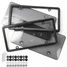 Unbreakable License Plate Covers & Frames-Clear Flat License Plate Protector Kit