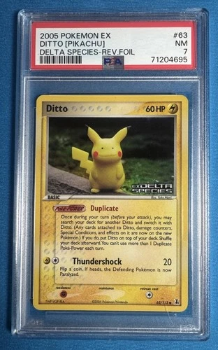DITTO PIKACHU ⚡️ PSA 7 ⚡️ 2005 POKEMON EX Delta Species Reverse Holo LOW POP! 📈