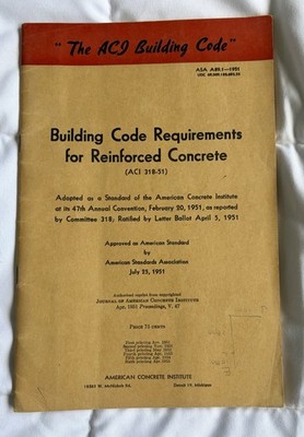 American Concrete Institute Building Code Requirements ACI 318-51 1951 Book