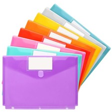 3 Ring Binder Organizer set Plastic Pockets Folder set 8 Pack New