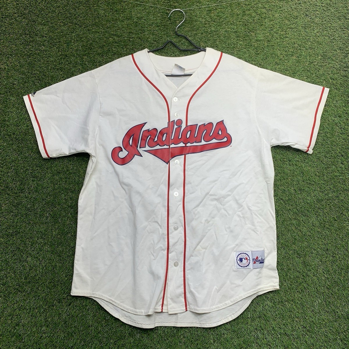 Cleveland Indians Majestic Jersey Mens XL White Baseball Sports