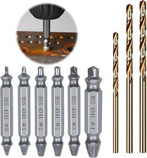 Damaged Screw Extractor Set 9PCS HSS Grab Removal Tool with Twist Drill Bit Easy