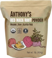 Anthony's Organic Red Maca Powder, 1 lb, Raw, Gluten Free, Non GMO, Non Gelatini