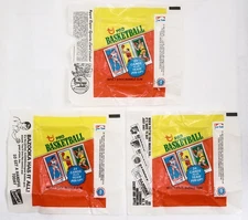 1980-81 TOPPS BASKETBALL EMPTY WRAPPER LOT of 3 - Bird / Magic Rookie Year