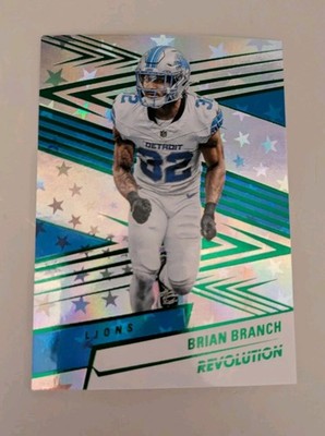 2025 Panini Revolution Green Astro Parallel - Brian Branch #109 /699 Lions