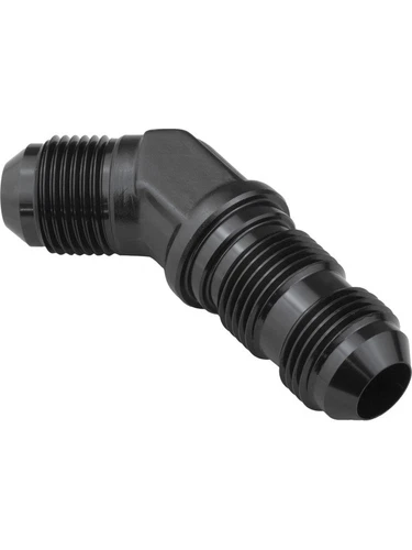 Proflow Bulkhead Adaptor AN Flare 45 Degree Flare -08AN, Black (PFE837-08BK) - Picture 1 of 12