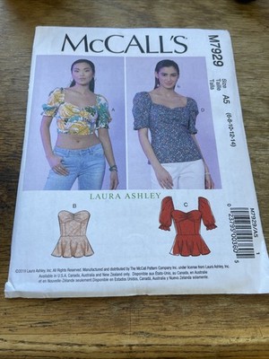 McCalls Pattern M7929 Ms LAURA ASHLEY Back Button Fitted Tops w/Variations 6-14