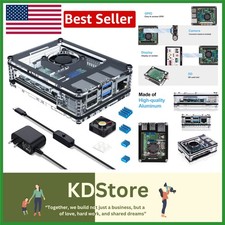 Raspberry Pi 4 Case with Cooling Fan  Power Supply Kit for 8GB/4GB Model