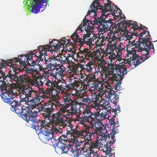 Guess corset strapless ruffle chiffon evening prom date mini dress size 1