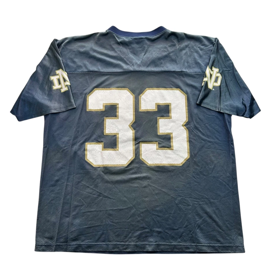 Vintage Adidas Notre Dame Fighting Irish #33 Jersey Mens Size 2XL Navy NCAA - Image 2 of 4